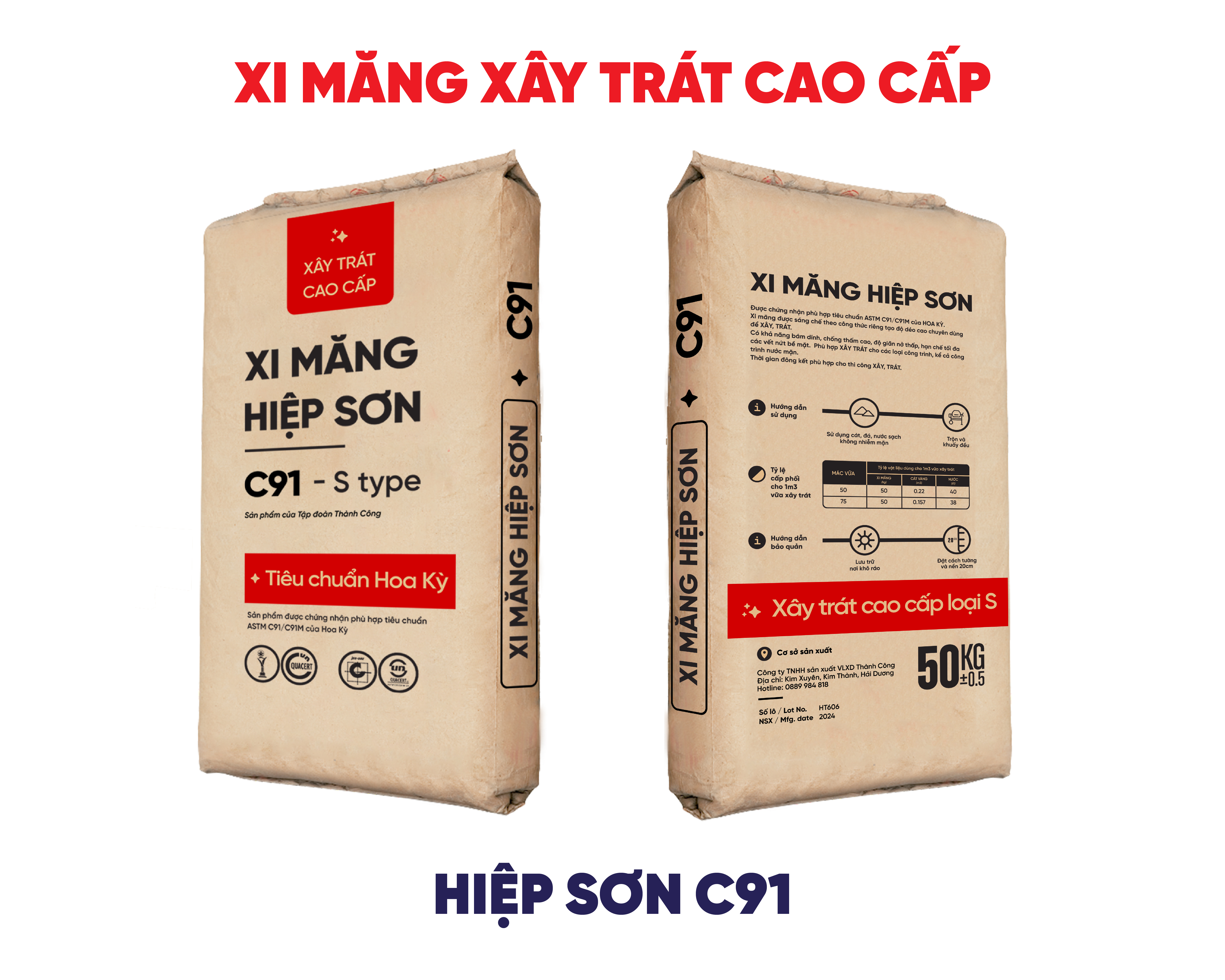 Xi măng xây trát cao cấp C91 Hiệp Sơn