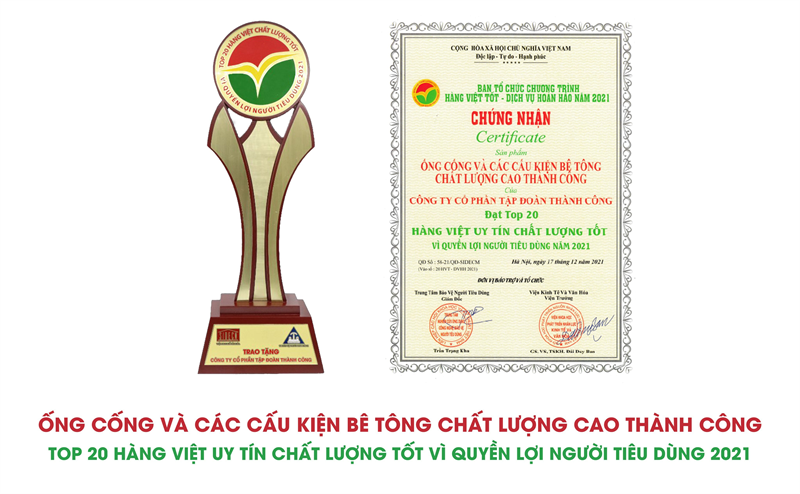 Ống cống Thành Công Top 20 Hàng Việt uy tín chất lượng tốt