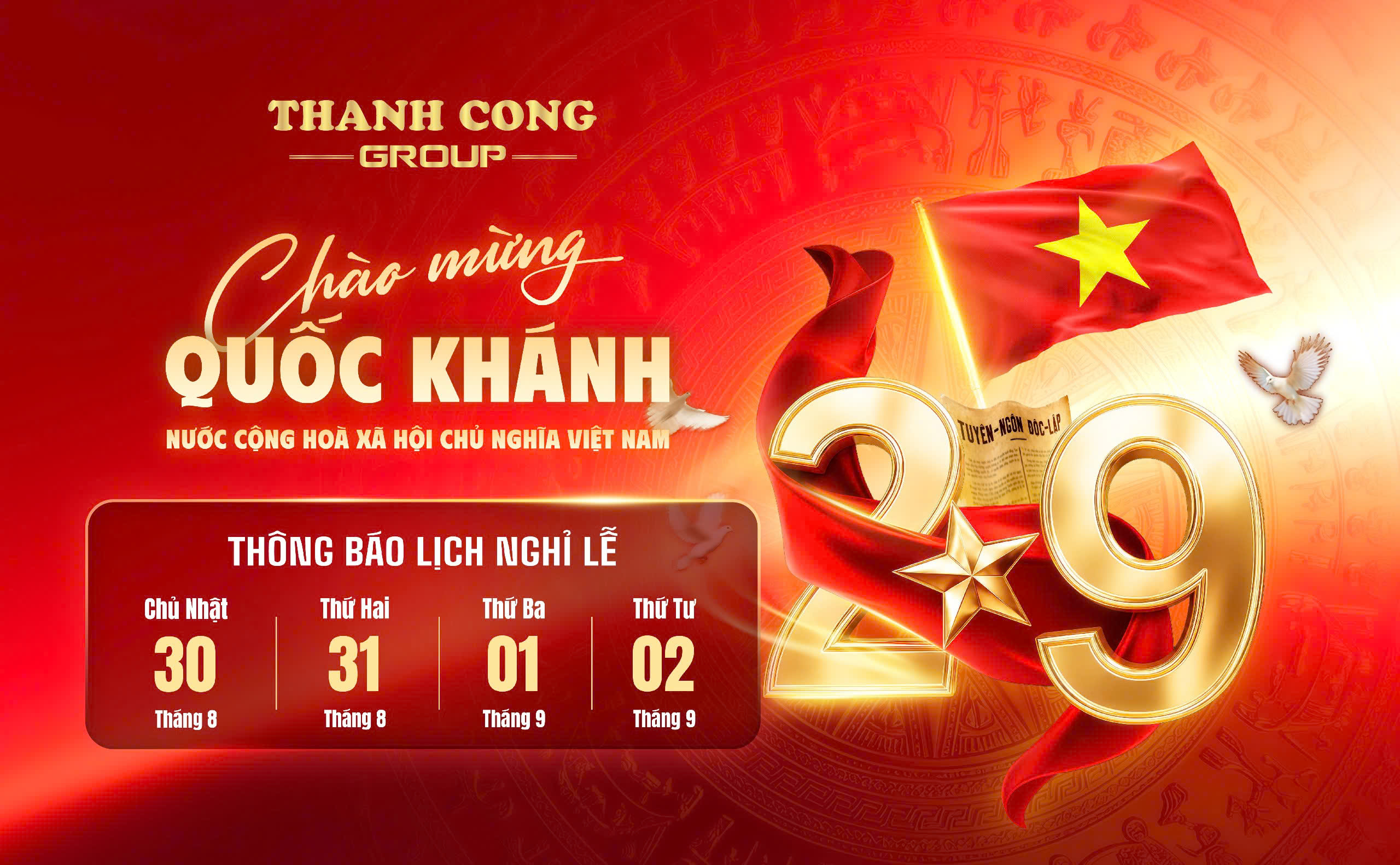 Thống báo nghỉ Lễ Quốc Khánh 2/9