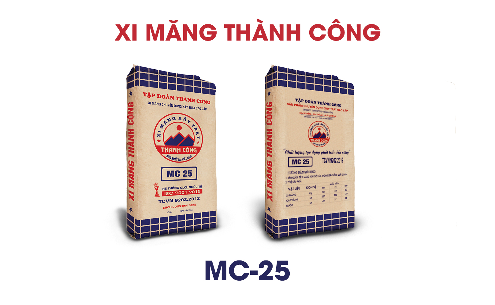 Xi măng xây trát cao cấp Thành Công MC25